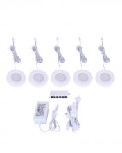  LUL-14-5-WH - Undercabinet, LUL-14-5-WH, Linkable LED Puck Light, White Color, 5 Lights Kit, 3