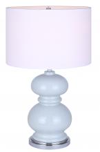  ITL2133B23BC - Biely 1 Light Table Lamp with Light Blue Finish and White Shade