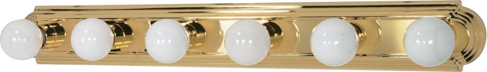 6 Light - 36" Vanity Strip - Polished Brass Finish