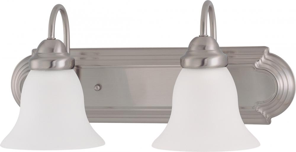 Ballerina - 2 Light 18" Vanity with Frosted White Glass - Brushed Nickel Finish