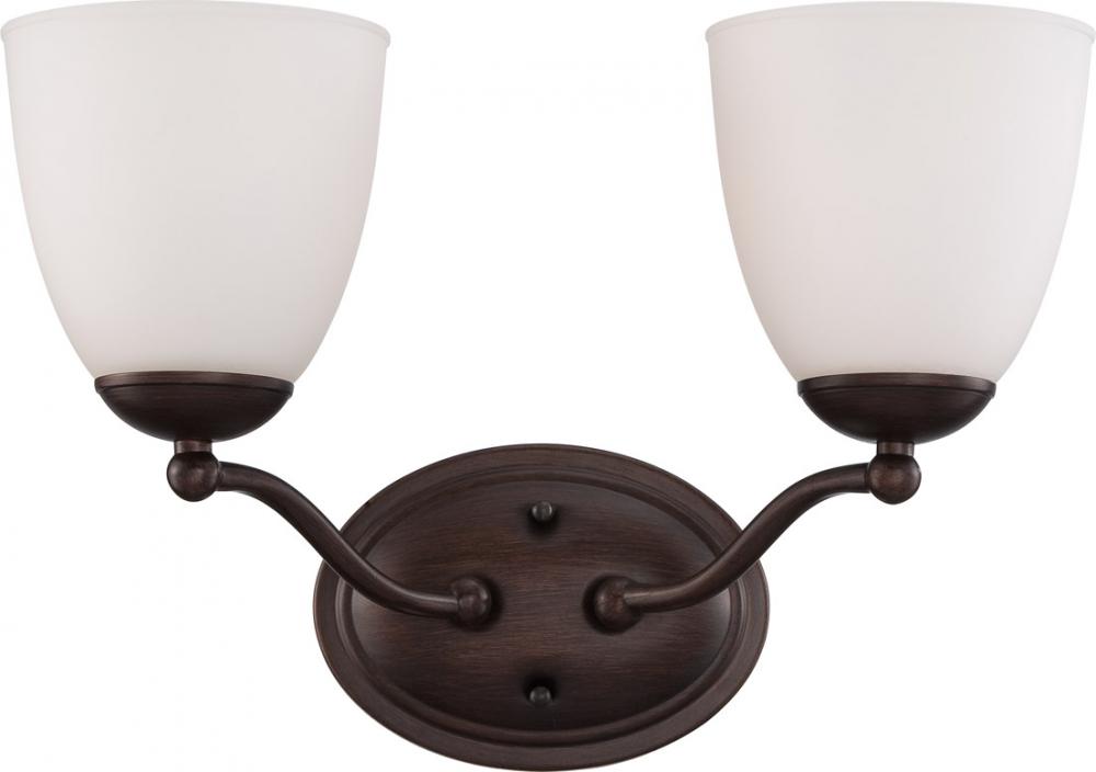 Patton - 2 Light Vanity with Frosted Glass - Prairie Bronze Finish