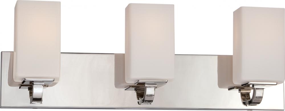 Vista - 3 Light Vanity with Opal Frosted Glass - Polished Nickel Finish