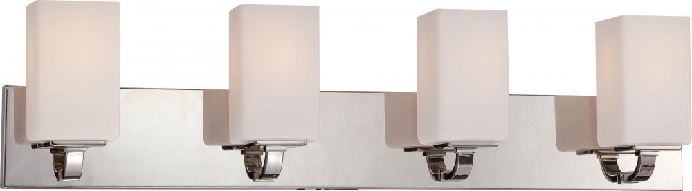 Vista - 4 Light Vanity with Opal Frosted Glass - Polished Nickel Finish