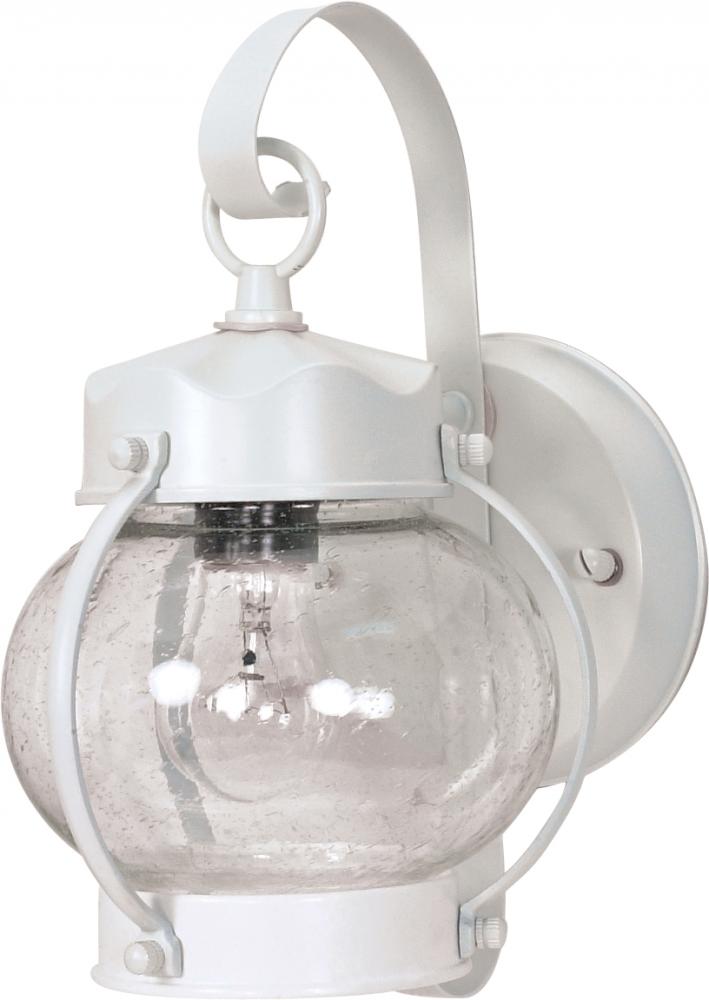 1 Light 11" - Onion Lantern with Clear Seeded Glass - White Finish