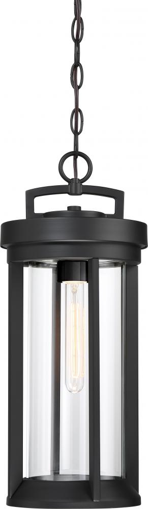 Huron - 1 Light Hanging Lantern with Clear Glass - Aged Bronze Finish