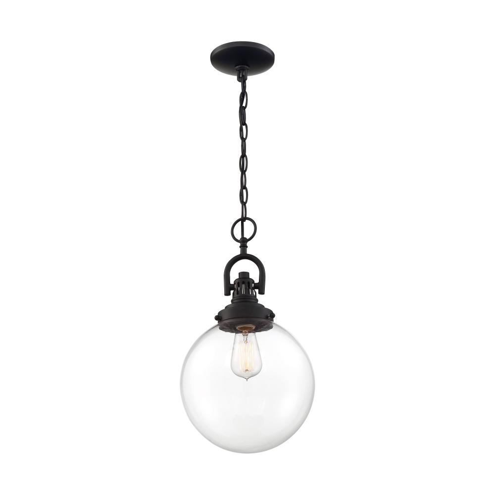 Skyloft -1 Light Pendant - with Clear Glass - Aged Bronze Finish