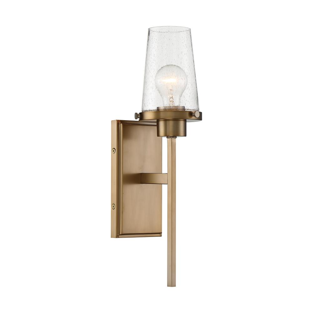Rector- 1 Light Wall Sconce - with Clear Glass - Burnished Brass Finish