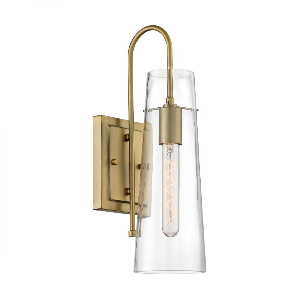 Alondra - 1 Light Sconce with Clear Glass - Vintage Brass Finish