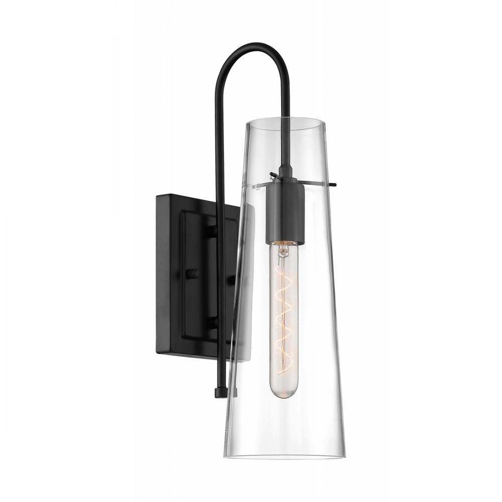 Alondra - 1 Light Sconce with Clear Glass - Black Finish
