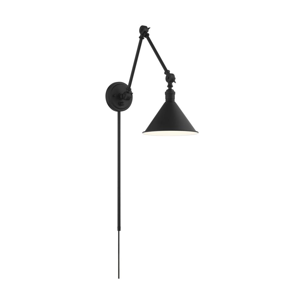 Delancey Swing Arm Lamp; Matte Black with Switch