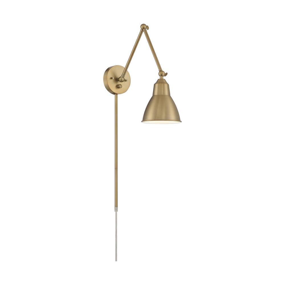 Fulton Swing Arm Lamp; Burnished Brass with Switch