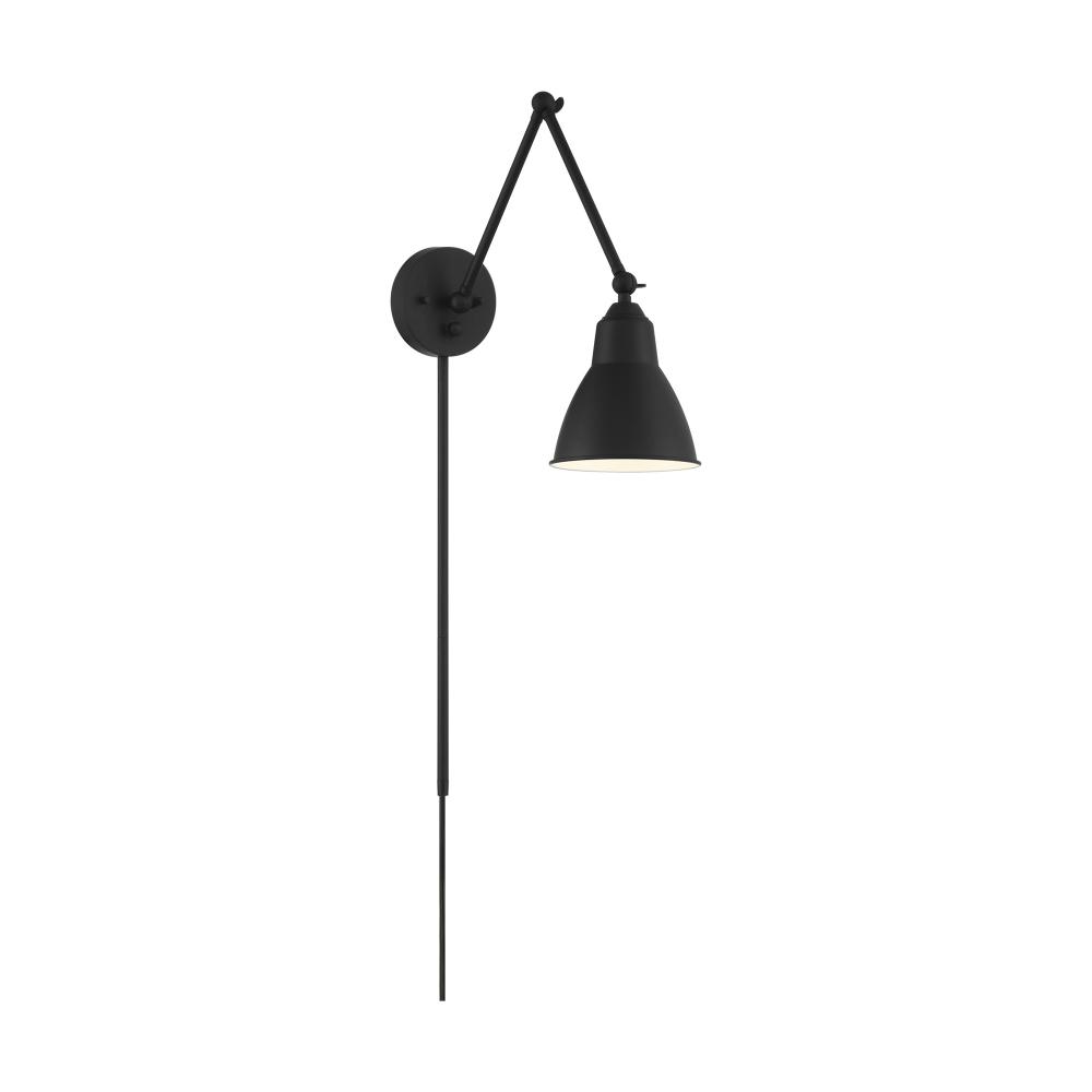 Fulton Swing Arm Lamp; Matte Black with Switch