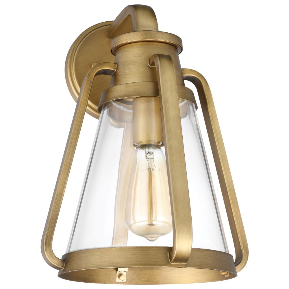 Everett; 1 Light; Large Wall Sconce; Natural Brass with Clear Glass