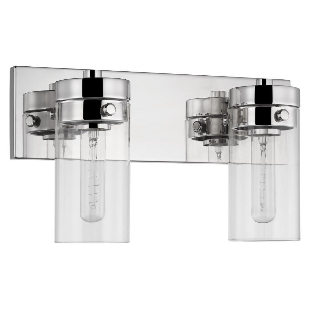 Intersection; 2 Light; Vanity; Polished Nickel with Clear Glass
