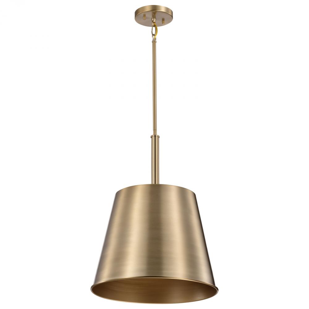Alexis 1 Light Large Pendant; Burnished Brass and Gold Finish