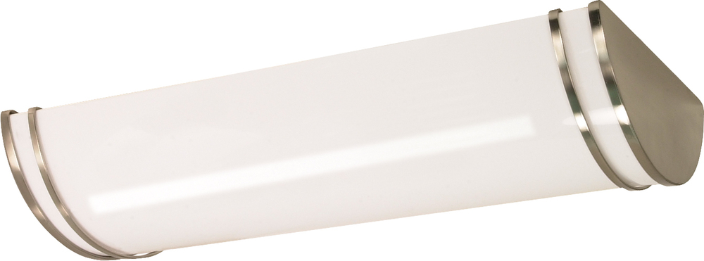Glamour LED - 25" - Linear Flush with White Acrylic Lens - Brushed Nickel Finish