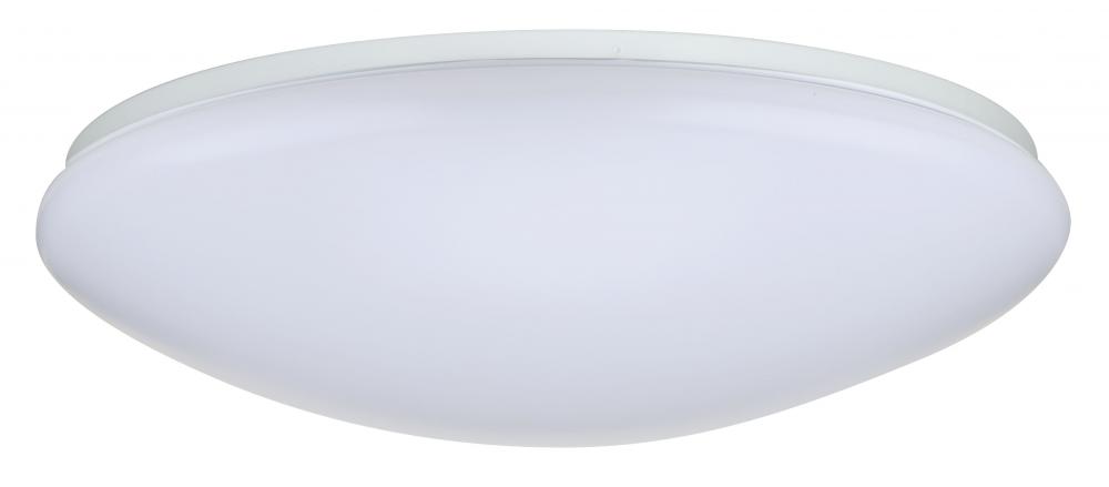 19 inch; Flush Mounted LED Fixture; CCT Selectable; Round; White Acrylic