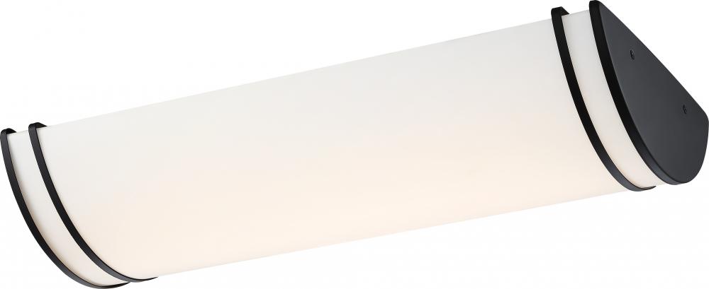 Glamour LED - 25" - Linear Flush with White Acrylic Lens - Black Finish
