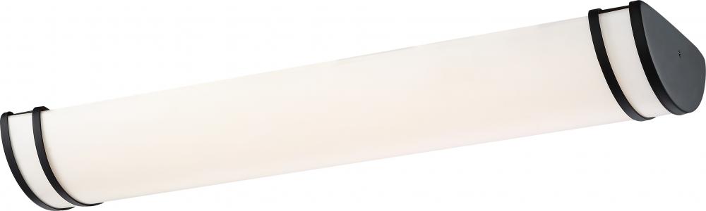 Glamour LED - 50" - Linear Flush with White Acrylic Lens - Black Finish