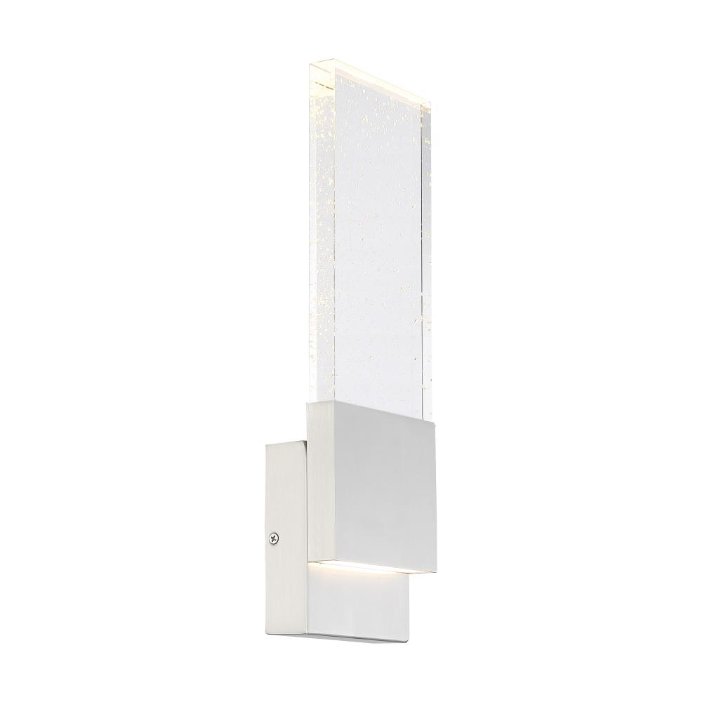 Ellusion - LED Large Wall Sconce - with Seeded Glass - Polished Nickel Finish
