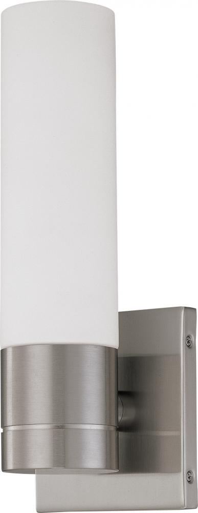 Link - 1 Light - LED Wall Sconce with White Glass- Brushed Nickel Finish