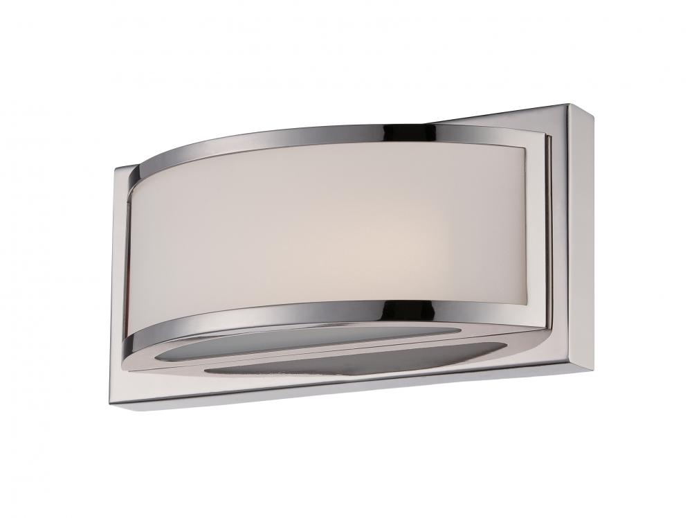Mercer - (1) LED Wall Sconce with Frosted Glass - Polished Nickel Finish
