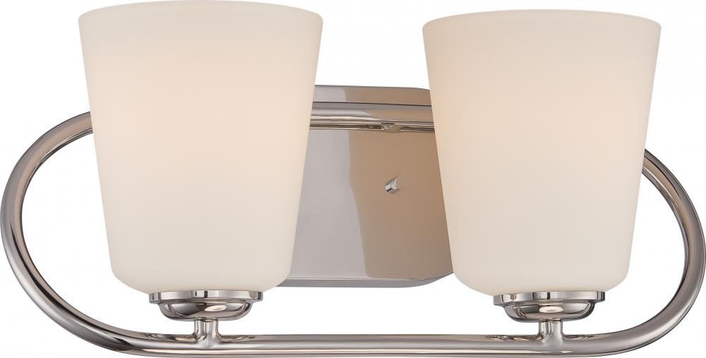 Dylan - 2 Light Vanity Fixture with Satin White Glass - LED Omni Included