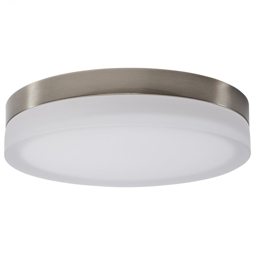 Pi; 14 Inch LED Flush Mount; Brushed Nickel Finish; Frosted Etched Glass; CCT Selectable; 120 Volts