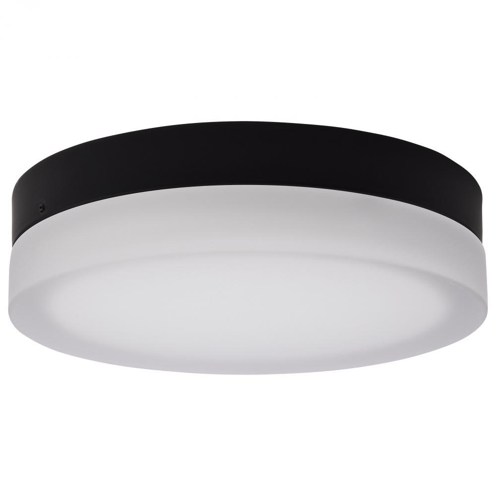 Pi; 11 Inch LED Flush Mount; Black Finish; Frosted Etched Glass; CCT Selectable; 120 Volts