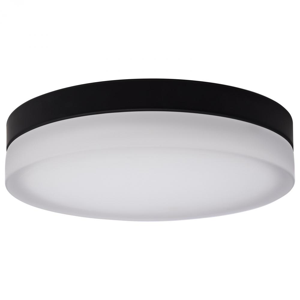 Pi; 14 Inch LED Flush Mount; Black Finish; Frosted Etched Glass; CCT Selectable; 120 Volts