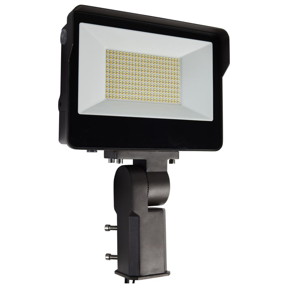 LED Tempered Glass Flood Light with Bypassable Photocell; CCT Selectable 3K/4K/5K; Wattage