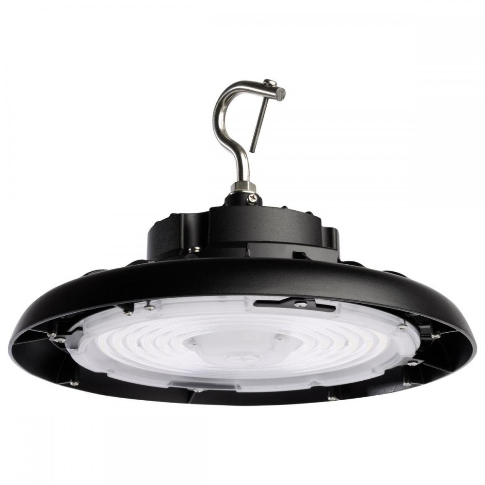 Wattage 80W/100W/120W and CCT Selectable 3K/4K/5K LED UFO High Bay; 100-277 Volt; Black Finish