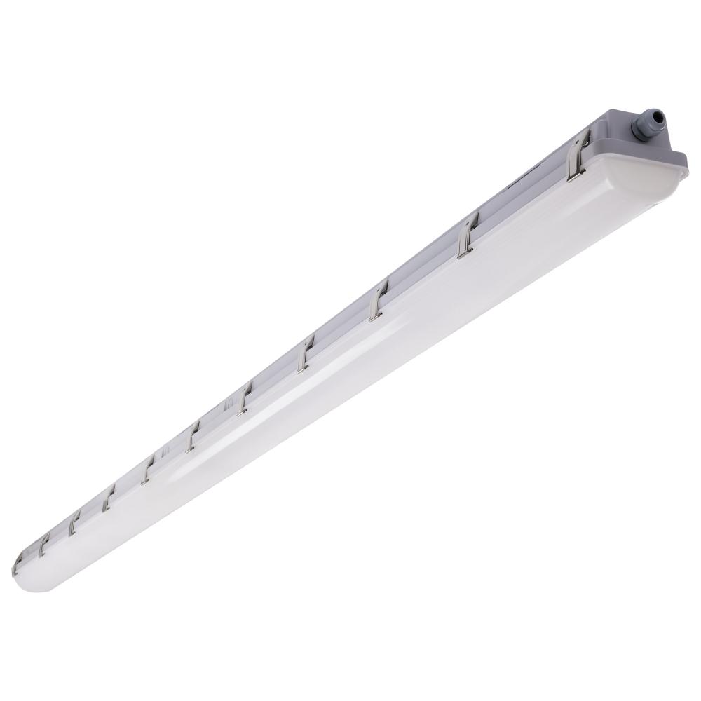 8 Foot; Vapor Proof Linear Fixture with Integrated Microwave Sensor; CCT & Wattage Selectable; IP65