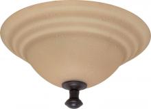Nuvo 60/102 - 2-Light 16" Flush Mount Dome Lighting Fixture in Old Bronze Finish with Amber Water Glass