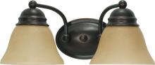 Nuvo 60/1271 - Empire - 2 Light 15" Vanity with Champagne Linen Washed Glass - Mahogany Bronze Finish
