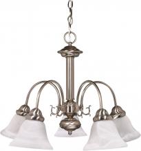 Nuvo 60/181 - Ballerina - 5 Light Chandelier with Alabaster Glass - Brushed Nickel Finish