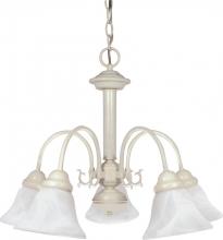Nuvo 60/187 - Ballerina - 5 Light Chandelier with Alabaster Glass - Textured White Finish