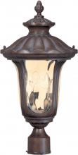 Nuvo 60/2009 - 2-Light Medium Outdoor Post Lantern in Fruitwood Finish and Amber Water Glass