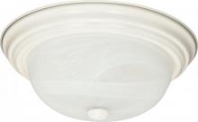 Nuvo 60/222 - 2 Light - 13" Flush with Alabaster Glass - Textured White Finish