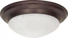 Nuvo 60/282 - 3 Light - 17" Flush with Alabaster Glass - Old Bronze Finish