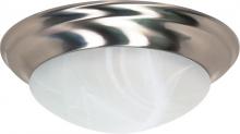 Nuvo 60/285 - 3 Light - 17" Flush with Alabaster Glass - Brushed Nickel Finish