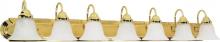 Nuvo 60/293 - Ballerina - 7 Light 48" Vanity with Alabaster Glass - Polished Brass Finish