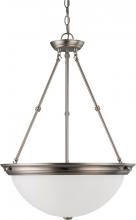 Nuvo 60/3248 - 3 Light - 20" Pendant with Frosted White Glass - Brushed Nickel Finish