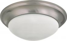 Nuvo 60/3273 - 3 Light - 17" Flush with Frosted White Glass - Brushed Nickel Finish
