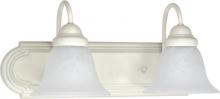 Nuvo 60/332 - Ballerina - 2 Light 18" Vanity with Alabaster Glass - Textured White Finish