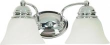 Nuvo 60/337 - Empire - 2 Light 15" Vanity with Alabaster Glass - Polished Chrome Finish