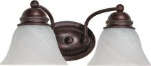 Nuvo 60/345 - Empire - 2 Light 15" Vanity with Alabaster Glass - Old Bronze Finish