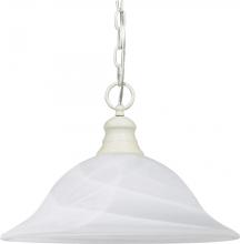 Nuvo 60/393 - 1 Light - 16" Pendant with Alabaster Glass - Textured White Finish