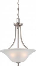 Nuvo 60/4147 - Surrey - 3 Light Pendant with Frosted Glass - Brushed Nickel Finish
