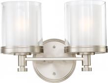 Nuvo 60/4642 - Decker - 2 Light Vanity with Clear & Frosted Glass - Brushed Nickel Finish